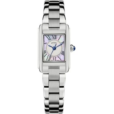 Rotary Heritage Astoria Montre rectangulaire en acier inoxydable avec cadran nacré Rotary Heritage Astoria Montre rectangulaire en acier inoxydable avec cadran nacré