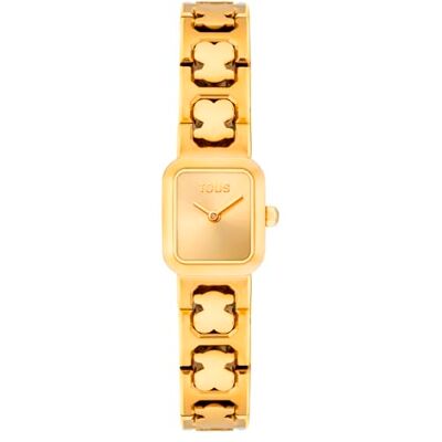 TOUS Icon Time Montre analogique avec bracelet en acier, doré, Moderne TOUS Icon Time Montre analogique avec bracelet en acier, doré, Moderne