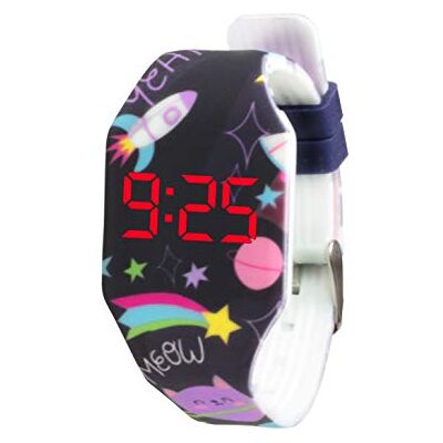 Kiddus Digital LED Montre pour filles, garçons, ados. Batterie japonaise de longue durée remplaçable. Montre-bracelet en silicone. Facile à lire et à apprendre l’heure. KI10231 SPACE CATS Kiddus Digital LED Montre pour filles, garçons, ados. Batterie japonaise de longue durée remplaçable. Montre-bracelet en silicone. Facile à lire et à apprendre l’heure. KI10231 SPACE CATS