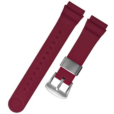 GSZCCZS SNE537 SRPA83J1 Bracelet de montre solaire pour homme en caoutchouc de silicone 22 mm, rouge boucle argentée, 22mm GSZCCZS SNE537 SRPA83J1 Bracelet de montre solaire pour homme en caoutchouc de silicone 22 mm, rouge boucle argentée, 22mm