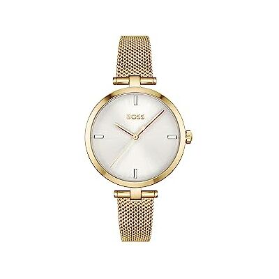 Boss Montre Analogique à Quartz pour femme avec Bracelet milanais en acier inoxydable doré 1502586 Boss Montre Analogique à Quartz pour femme avec Bracelet milanais en acier inoxydable doré 1502586
