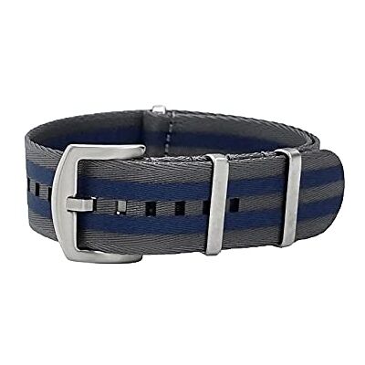 masar 22mm Premium Bracelet NATO Nylon Gris Foncé Bleu Bracelet de Montre – Universel 22 mm Grey Dark Blue Satin masar 22mm Premium Bracelet NATO Nylon Gris Foncé Bleu Bracelet de Montre – Universel 22 mm Grey Dark Blue Satin