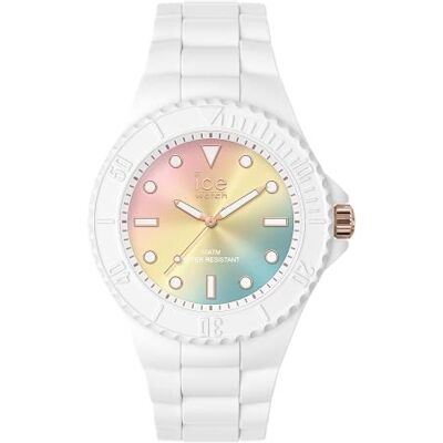 ICE-WATCH ICE generation Sunset rainbow Montre blanche pour femme avec bracelet en silicone 019153 (Medium) ICE-WATCH ICE generation Sunset rainbow Montre blanche pour femme avec bracelet en silicone 019153 (Medium)