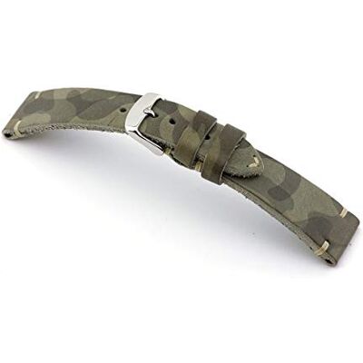 RIOS1931 Baxter Bracelet de montre pour homme, modèle 163, en cuir de vachette véritable, largeur 22 mm, longueur 114/82 mm, couleur gris pierre, gris, lanière RIOS1931 Baxter Bracelet de montre pour homme, modèle 163, en cuir de vachette véritable, largeur 22 mm, longueur 114/82 mm, couleur gris pierre, gris, lanière