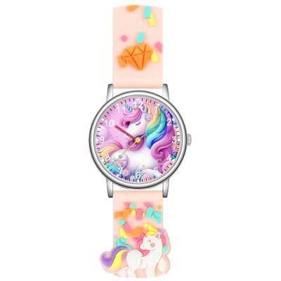 Alienwork Enfants Montre d'Apprentissage Enfants Garçons Filles Temps d'Apprentissage Silicone Léger Doux Imperméable, Licorne/Argent/Pink/Bracelet Caoutchouc Pink-Multicolore, bracelet Alienwork Enfants Montre d'Apprentissage Enfants Garçons Filles Temps d'Apprentissage Silicone Léger Doux Imperméable, Licorne/Argent/Pink/Bracelet Caoutchouc Pink-Multicolore, bracelet