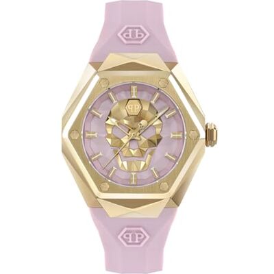 Philipp Plein $Kull Spikes Lady Montre analogique à quartz pour femme, rose, Sangle Philipp Plein $Kull Spikes Lady Montre analogique à quartz pour femme, rose, Sangle