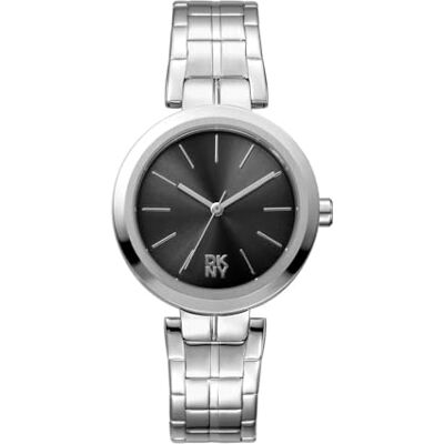 DKNY Montre à quartz Downtown Midi 5 ATM, argent/noir, Einheitsgröße, Moderne DKNY Montre à quartz Downtown Midi 5 ATM, argent/noir, Einheitsgröße, Moderne