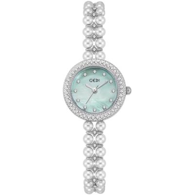 Alienwork GEDI Montre Femme Petit Bracelet Métal, Argent/Vert/Bracelet Métal Argent, bracelet Alienwork GEDI Montre Femme Petit Bracelet Métal, Argent/Vert/Bracelet Métal Argent, bracelet
