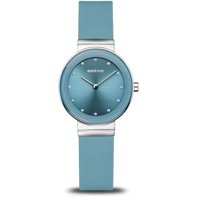 BERING Montre à quartz pour femme Collection Classic Avec acier inoxydable et verre saphir 3 ATM, bleu, lanière BERING Montre à quartz pour femme Collection Classic Avec acier inoxydable et verre saphir 3 ATM, bleu, lanière