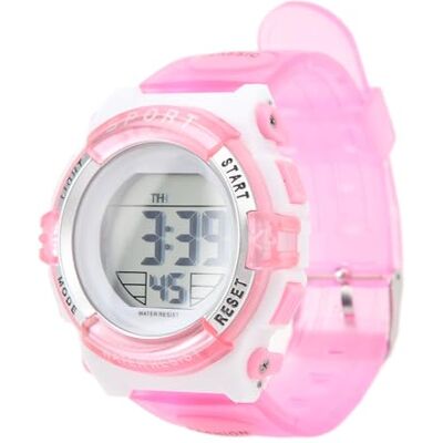 ACOGEDO Montre Chronographe Numérique pour Filles – Bracelet en PU avec Veilleuse Colorée et Alarme, Idéale pour la Natation et le Sport (Rose) ACOGEDO Montre Chronographe Numérique pour Filles – Bracelet en PU avec Veilleuse Colorée et Alarme, Idéale pour la Natation et le Sport (Rose)