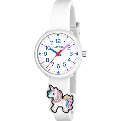 Calypso Montre Fille Quartz Analogique Bracelet Polycarbonate K5844/1, blanc Calypso Montre Fille Quartz Analogique Bracelet Polycarbonate K5844/1, blanc