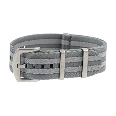 masar 20mm NATO Grey/Light Grey Boucle en Acier brossé Bracelet pour Montre – Gris Clair masar 20mm NATO Grey/Light Grey Boucle en Acier brossé Bracelet pour Montre – Gris Clair