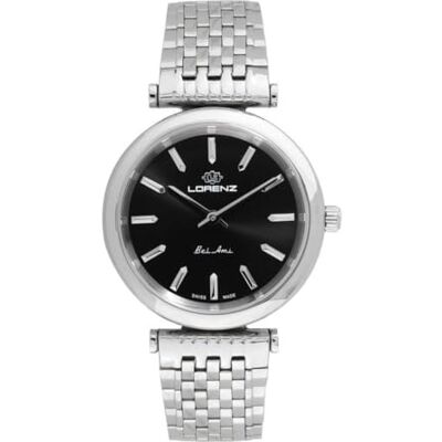 Lorenz Bel Ami 090023CC Montre à quartz classique Swiss Made Montre avec boîtier et bracelet en acier Lorenz Bel Ami 090023CC Montre à quartz classique Swiss Made Montre avec boîtier et bracelet en acier
