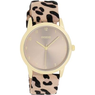 Oozoo Montre Timepieces pour femme Avec bracelet en cuir Montre moderne pour femme Élégante montre analogique ronde (boîtier de 38 mm), Léopard/taupe, 38mm, Bracelet en cuir Oozoo Montre Timepieces pour femme Avec bracelet en cuir Montre moderne pour femme Élégante montre analogique ronde (boîtier de 38 mm), Léopard/taupe, 38mm, Bracelet en cuir