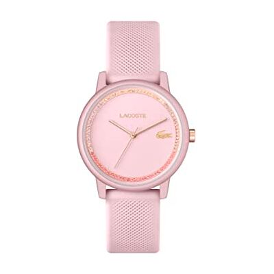 Lacoste . 12.12 GO Montre à quartz analogique pour femme avec bracelet en silicone, rose poudré, Bracelet Lacoste . 12.12 GO Montre à quartz analogique pour femme avec bracelet en silicone, rose poudré, Bracelet