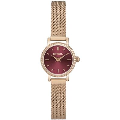 BREIL Montre collection DARLING mouvement seulement temps 2h quartz et fermeture à glissière pour femme, Or rose-ruby, Taglia Unica, Bracelet BREIL Montre collection DARLING mouvement seulement temps 2h quartz et fermeture à glissière pour femme, Or rose-ruby, Taglia Unica, Bracelet