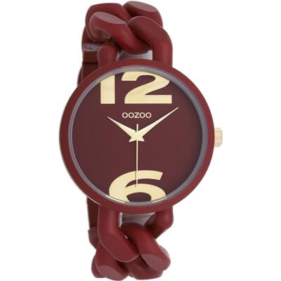 Oozoo Montre Timepieces pour femme Montre moderne pour femme Élégante montre analogique pour femme, Brique rouge, bracelet Oozoo Montre Timepieces pour femme Montre moderne pour femme Élégante montre analogique pour femme, Brique rouge, bracelet
