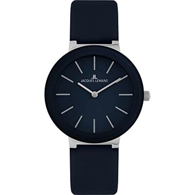 JACQUES LEMANS Monaco Montre pour femme avec bracelet en cuir et acier inoxydable massif 42-9D JACQUES LEMANS Monaco Montre pour femme avec bracelet en cuir et acier inoxydable massif 42-9D