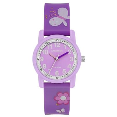 Armitron 27/1004 Montre de sport facile à lire pour enfants, bracelet en résine à motifs, Violet Armitron 27/1004 Montre de sport facile à lire pour enfants, bracelet en résine à motifs, Violet