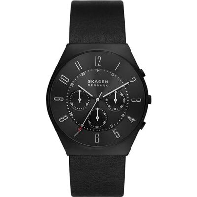Skagen Grenen Watch for Men, Quartz Chronograph movement with Stainless steel or leather Strap Skagen Grenen Watch for Men, Quartz Chronograph movement with Stainless steel or leather Strap