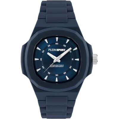 Philipp Plein Plein Sport PSOGA0125 Viper Edition I Montre unisexe à quartz analogique en silicone Bleu Philipp Plein Plein Sport PSOGA0125 Viper Edition I Montre unisexe à quartz analogique en silicone Bleu