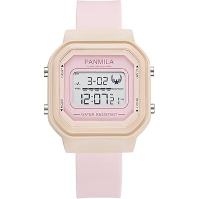 Alienwork Kids Montre numérique pour enfants garçons filles multifonction étanche, Bracelet jaune/rose/silicone rose Alienwork Kids Montre numérique pour enfants garçons filles multifonction étanche, Bracelet jaune/rose/silicone rose