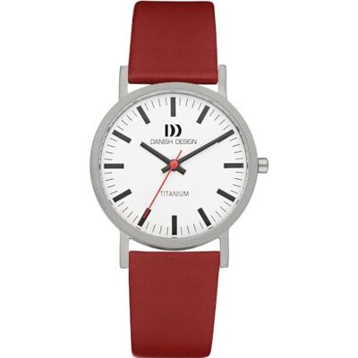 Danish Design 3316322 Montre Homme Quartz Analogique Bracelet Cuir Rouge, Blanc/Rouge, sangle Danish Design 3316322 Montre Homme Quartz Analogique Bracelet Cuir Rouge, Blanc/Rouge, sangle