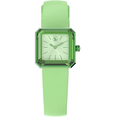 Swarovski Montre, Bracelet en Silicone, Aluminium,cristaux/Vert, One Size, Lucent Women's Montres Swarovski Montre, Bracelet en Silicone, Aluminium,cristaux/Vert, One Size, Lucent Women's Montres