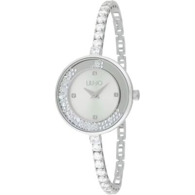 Liu Jo Dancing Gala TLJ2345 Montre pour femme en acier avec cristaux rotatifs sur le cadran et bracelet fin recouvert de cristaux, argent, moderne, argenté Liu Jo Dancing Gala TLJ2345 Montre pour femme en acier avec cristaux rotatifs sur le cadran et bracelet fin recouvert de cristaux, argent, moderne, argenté