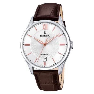 Festina Steel Classic Watch F20426/4 cuir et acier Festina Steel Classic Watch F20426/4 cuir et acier