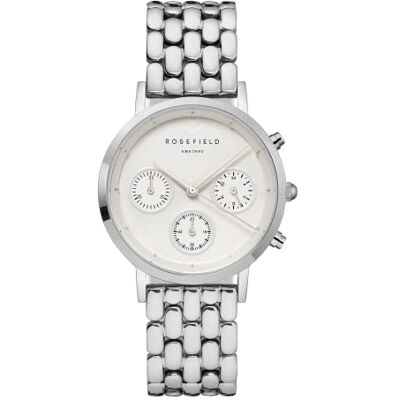 Rosefield Gabby Montre Femme Cadran Sunray Blanc Bracelet Acier Plaqué Rhodium 33 mm NWS-N92 Rosefield Gabby Montre Femme Cadran Sunray Blanc Bracelet Acier Plaqué Rhodium 33 mm NWS-N92