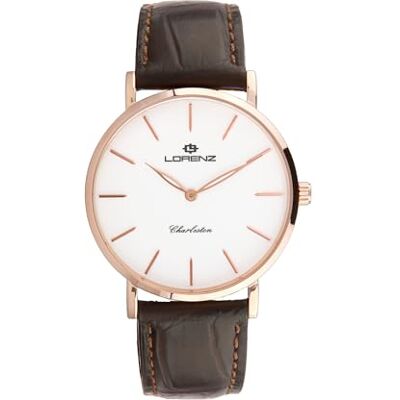Lorenz Charleston Extrapiatto 030250FF Montre homme classique ultra-fine Quartz Bracelet cuir marron Lorenz Charleston Extrapiatto 030250FF Montre homme classique ultra-fine Quartz Bracelet cuir marron