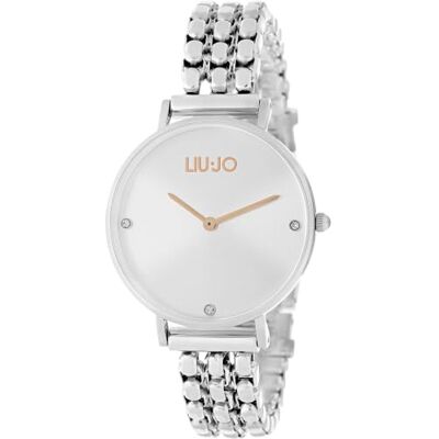 Liu Jo LiuJo TLJ1385 Montre à quartz analogique pour femme avec bracelet en acier inoxydable Argenté/blanc/or rose Liu Jo LiuJo TLJ1385 Montre à quartz analogique pour femme avec bracelet en acier inoxydable Argenté/blanc/or rose