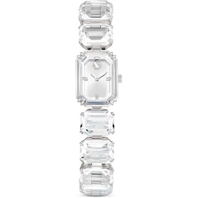 Swarovski Montre-Bracelet Millenia, cristaux clairs de taille octogonale, pièce centrale en verre saphir, dans un cadre en acier inoxydable Swarovski Montre-Bracelet Millenia, cristaux clairs de taille octogonale, pièce centrale en verre saphir, dans un cadre en acier inoxydable