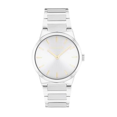 Calvin Montre À Mouvement Quartz Deux Aiguilles pour Femme Collection CK LINEAR ELEGANCE avec Bracelet en Acier Inoxydable Argenté 25100076 Calvin Montre À Mouvement Quartz Deux Aiguilles pour Femme Collection CK LINEAR ELEGANCE avec Bracelet en Acier Inoxydable Argenté 25100076