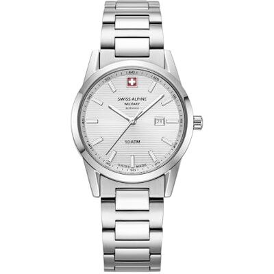Alpine Montre analogique à quartz pour femme 77767.1 acier inoxydable, Acier/Acier/Argent 1132Sam, Bracelet Alpine Montre analogique à quartz pour femme 77767.1 acier inoxydable, Acier/Acier/Argent 1132Sam, Bracelet