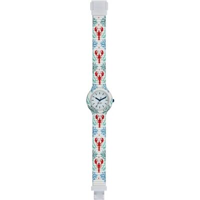 HIP HOP Montre femme UNDER THE WATER cadran blanc et bracelet en silicone bleu, mouvement solo TEMPO 3H quartz HIP HOP Montre femme UNDER THE WATER cadran blanc et bracelet en silicone bleu, mouvement solo TEMPO 3H quartz