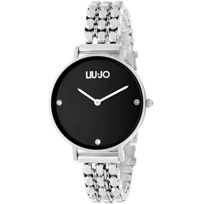 Liu Jo LiuJo TLJ1386 Montre pour femme en acier inoxydable Argenté/noir Étanchéité : 3 bar Diamètre : 32 mm Liu Jo LiuJo TLJ1386 Montre pour femme en acier inoxydable Argenté/noir Étanchéité : 3 bar Diamètre : 32 mm