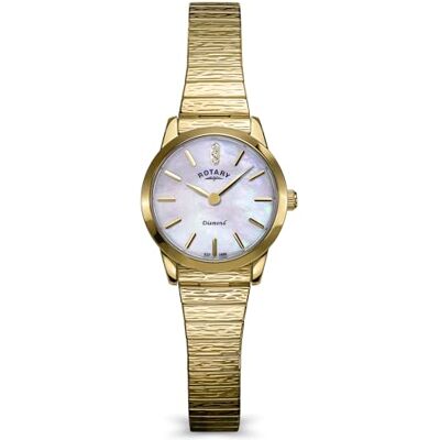Rotary Heritage Altera Montre bracelet en acier inoxydable plaqué or nacré pour femme Rotary Heritage Altera Montre bracelet en acier inoxydable plaqué or nacré pour femme