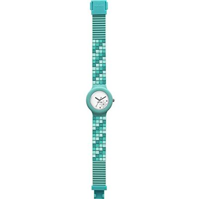 HIP HOP Montre Femme Mosaic Cadran Blanc et Bracelet en Silicon Beige, Mouvement Seulement Temps 3H Quartz HIP HOP Montre Femme Mosaic Cadran Blanc et Bracelet en Silicon Beige, Mouvement Seulement Temps 3H Quartz