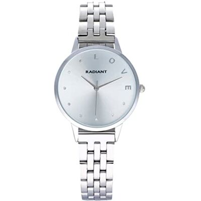 Radiant Collection Sri Lanka Montre analogique et automatique Montre bracelet pour femme Cadran argenté et bracelet en acier inoxydable Taille 33,5 mm 3 ATM., argent, bracelet Radiant Collection Sri Lanka Montre analogique et automatique Montre bracelet pour femme Cadran argenté et bracelet en acier inoxydable Taille 33,5 mm 3 ATM., argent, bracelet