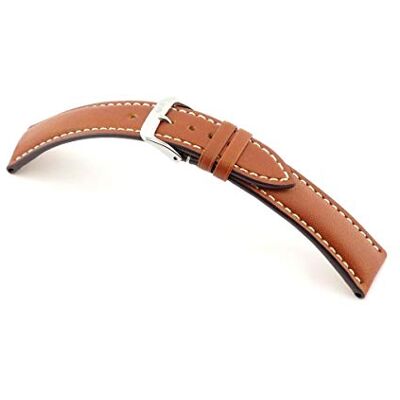 RIOS1931 Bracelet de montre pour homme ST. Petersburg Mod. 201 en cuir de jute véritable, largeur 22 mm, longueur 114/82 mm, couleur cognac, marron, lanière RIOS1931 Bracelet de montre pour homme ST. Petersburg Mod. 201 en cuir de jute véritable, largeur 22 mm, longueur 114/82 mm, couleur cognac, marron, lanière