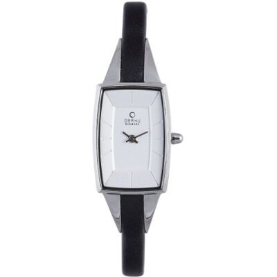 Ingersoll Obaku Harmony V120L CIRB Montre Femme Quartz Analogique Bracelet Cuir Noir, Argent/Noir, sangle Ingersoll Obaku Harmony V120L CIRB Montre Femme Quartz Analogique Bracelet Cuir Noir, Argent/Noir, sangle