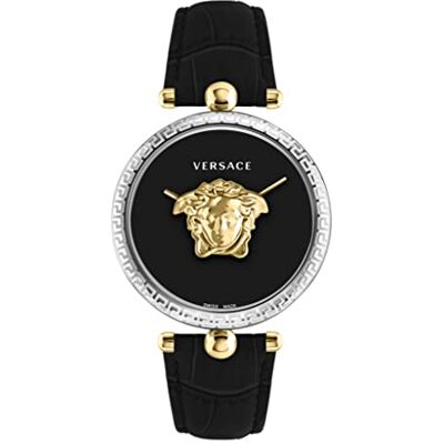 Versace Palazzo Empire Collection Montre de luxe pour femme avec un bracelet noir avec un boîtier bicolore et un cadran noir, Bicolore, OS, Palazzo Empire, Bicolore, OS, Palazzo Empire Versace Palazzo Empire Collection Montre de luxe pour femme avec un bracelet noir avec un boîtier bicolore et un cadran noir, Bicolore, OS, Palazzo Empire, Bicolore, OS, Palazzo Empire