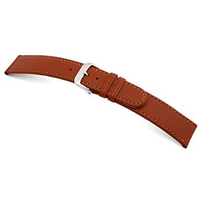 RIOS1931 ECCO Mod. 20 Bracelet de montre pour homme, en cuir de vachette véritable, largeur 20 mm, longueur 114/82 mm, couleur cognac, marron, lanière RIOS1931 ECCO Mod. 20 Bracelet de montre pour homme, en cuir de vachette véritable, largeur 20 mm, longueur 114/82 mm, couleur cognac, marron, lanière