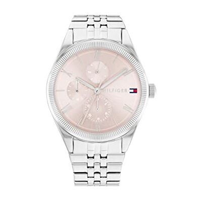 Tommy Hilfiger Montre à quartz analogique multifonction avec bracelet en acier inoxydable argenté pour femme 1782590, Sans rayures, Bracelet Tommy Hilfiger Montre à quartz analogique multifonction avec bracelet en acier inoxydable argenté pour femme 1782590, Sans rayures, Bracelet