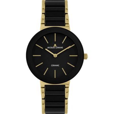 JACQUES LEMANS Monaco Montre pour femme en acier inoxydable massif/céramique haute technologie en acier inoxydable massif 42-7 JACQUES LEMANS Monaco Montre pour femme en acier inoxydable massif/céramique haute technologie en acier inoxydable massif 42-7