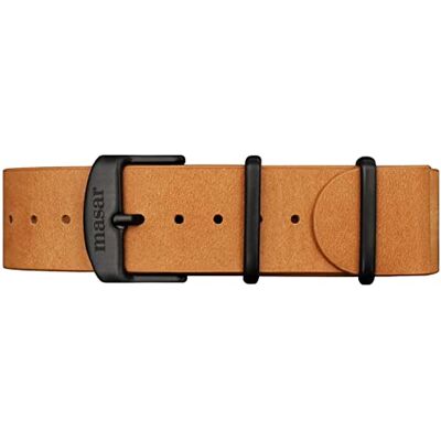 masar 20mm NATO, Cuir Bracelets de Montre Boucle en Acier brossé Noir Marron Naturel masar 20mm NATO, Cuir Bracelets de Montre Boucle en Acier brossé Noir Marron Naturel