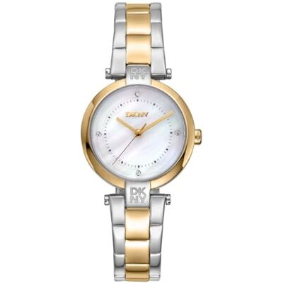 DKNY Montre à Quartz Essential Mini Quartz 5 ATM, Argenté/Doré, taille unique, Moderne DKNY Montre à Quartz Essential Mini Quartz 5 ATM, Argenté/Doré, taille unique, Moderne