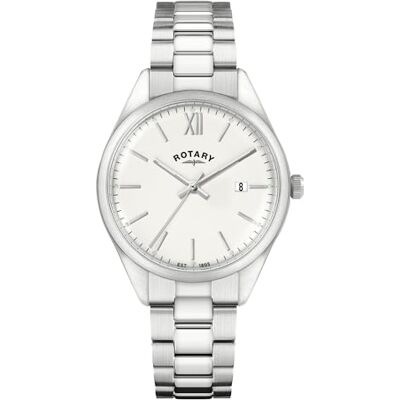 Rotary Heritage Montre bracelet en acier inoxydable avec cadran blanc pour homme Rotary Heritage Montre bracelet en acier inoxydable avec cadran blanc pour homme